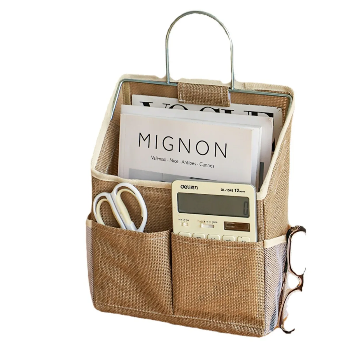 نسيج القطن والكتان بجانب السرير، حقيبة للتخزين، حقيبة للتعليق على الحائط، عناصر متنوعة، وجبات خفيفة، حقيبة فرز، حقيبة تخزين على الحائط #5