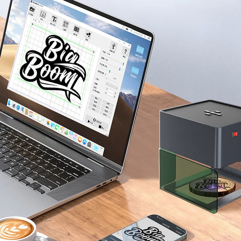 DJ6 Mini Portable Laser Engraver Diy Bluetooth Machine Painted Dog Tag Paper Leather Wooden Plastic Logo CNC Machine