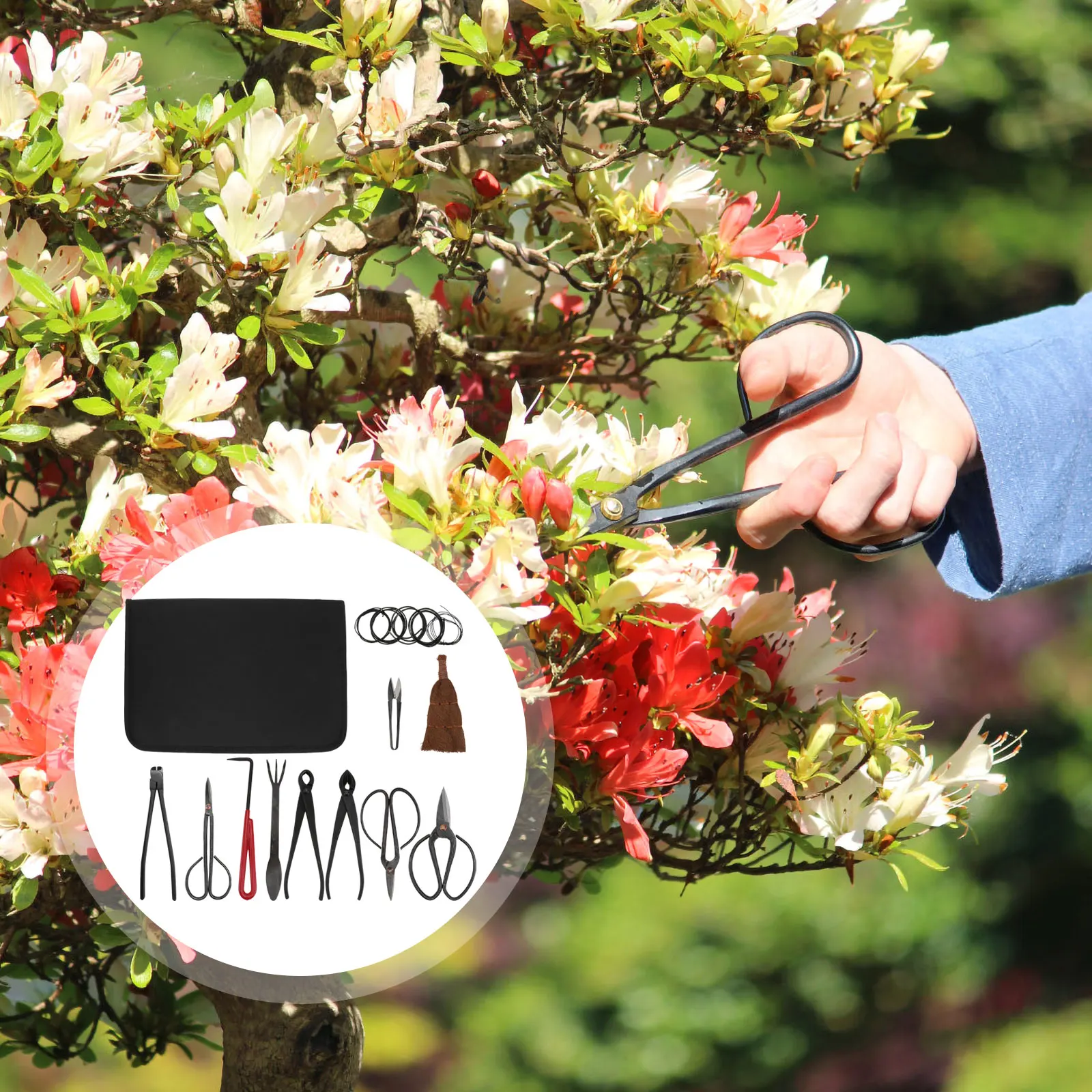 

1 set Carbon Steel Gardening Trimming Tool Set Durable Pruning Shears Branch Scissors Plant Trimmers Storage Bag Included