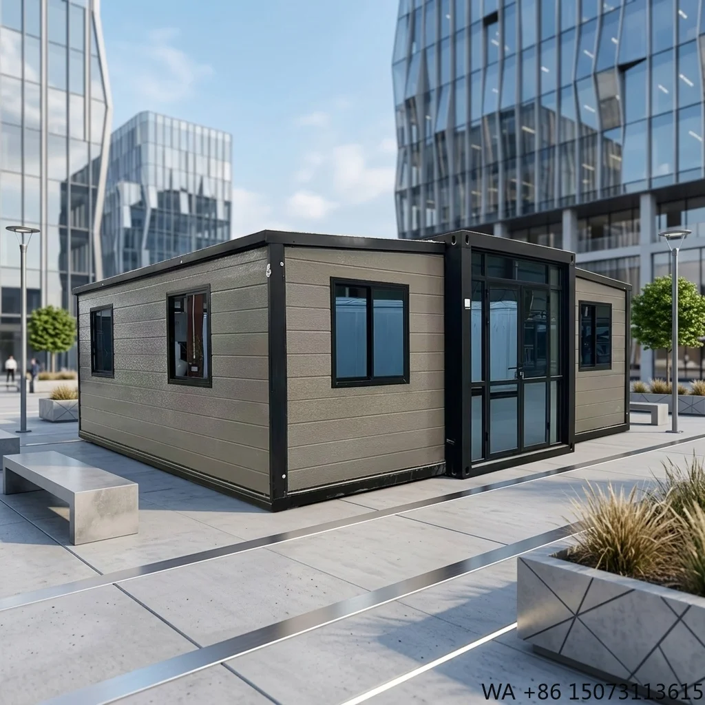 New Design Prefabricated Double Wing Expanded Container House 3-5 Bedroom Villa Prefab Light Steel Modular Home Office Building