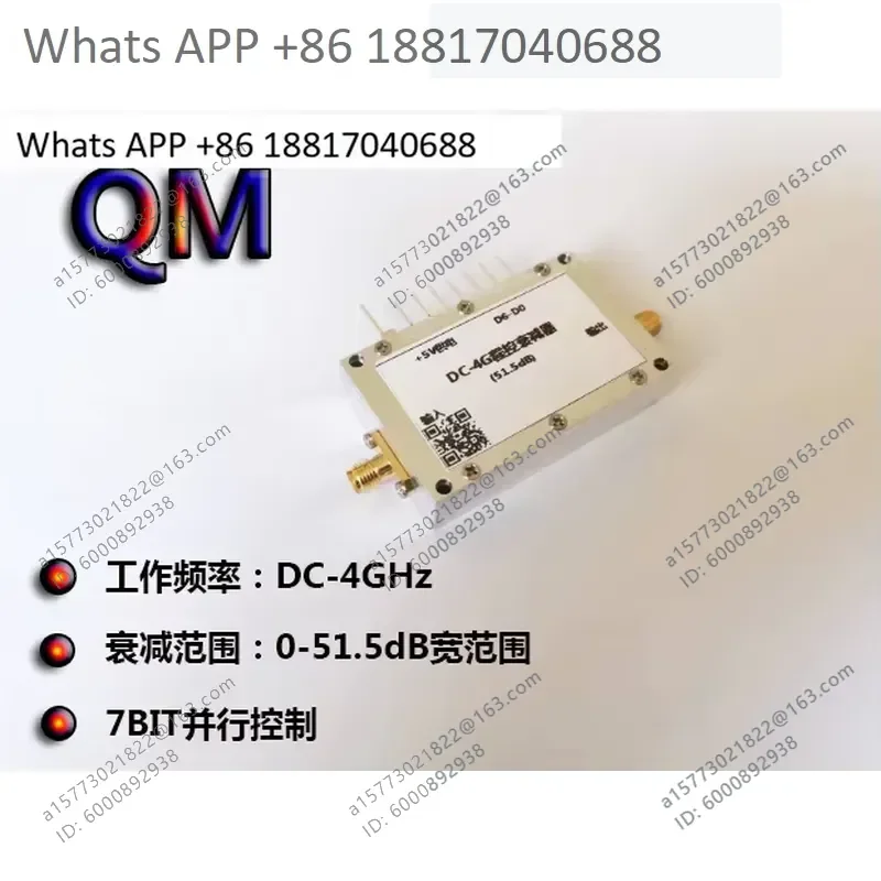 1PC for DC-4GHz Digital Programmed Attenuator 51.5dB Dynamic Range Signal Level Adjustment