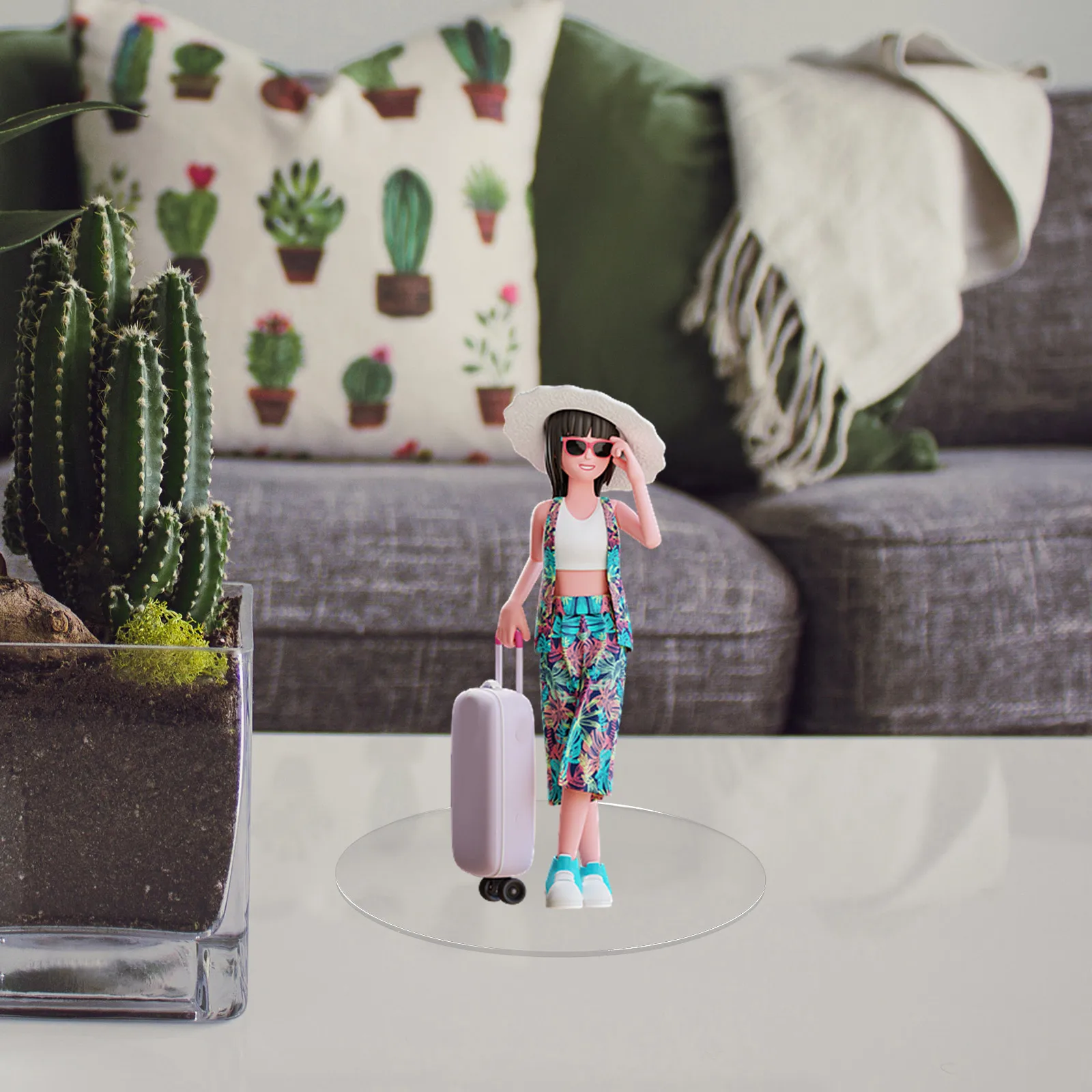 

3 Pcs Transparent Round Acrylic Discs Cake Base for Handcrafted Displays and Projects