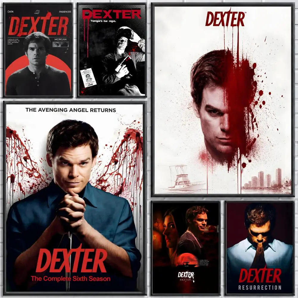TV-Serie Dexter Poster Wandaufkleber Wasserdicht Selbstklebend HD-Kunst Schlafzimmer Bar Dekoration