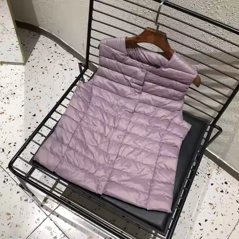 Female 90% White Duck Down Ultra Lightweight Packable Warm Down Liner Vest 2023 New Women Sleeveless Puffer Jacket