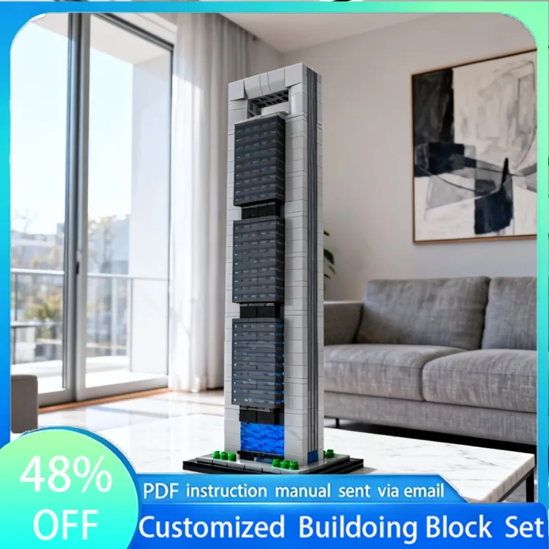 

1027 PCS City Street Views Torre Cepsa 1:800 Scale Cepsa Tower MOC Customize Modular Building Block DIY Boys Toy Birthday Gift