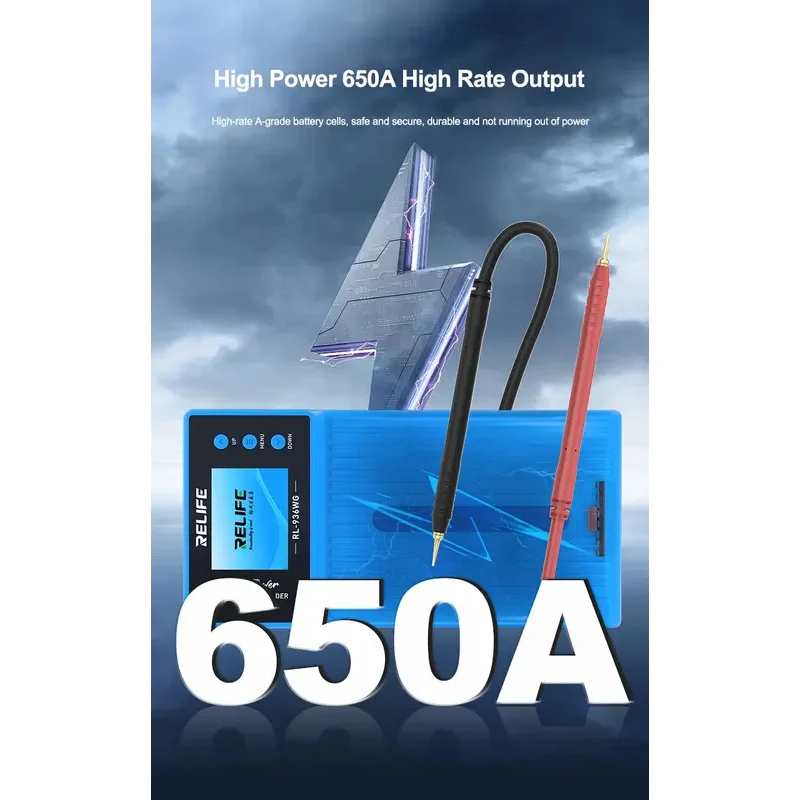 

RELIFE RL-936WG Аккумуляторный аппарат для точечной сварки высокой мощности 650A, инструменты для ремонта точечной сварки с двойным импульсом