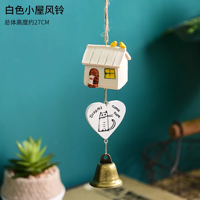 Japanese-Style Resin Wind Chimes Room Bell Automobile Hanging Ornament Cartoon Totoro Birthday Gift Balcony Sunny Doll Ornaments