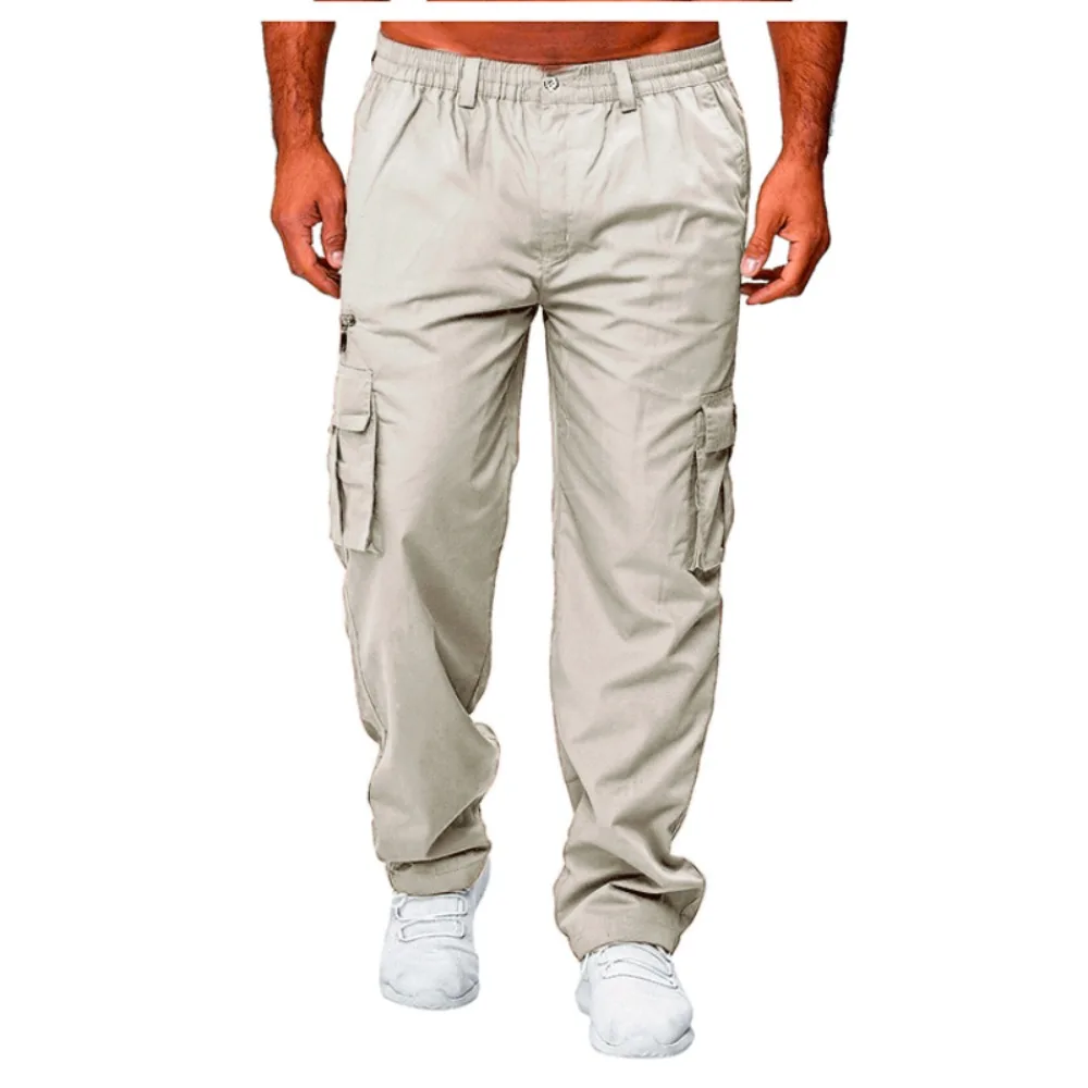 Invisible Open Crotch Outdoor Sex Tactical Jogger Men's Casual Pants Cargo Multi-pocket Loose Long Trousers High Street Trend
