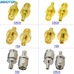 2Pcs/Lot SMA to TS9/CRC9 50 Ohm Straight RF Coaxial Adapter Coax Connector Gold Plated/Nickel Plated