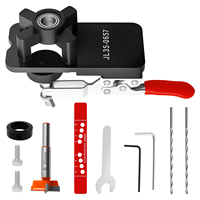 35mm Hinge Jig Hole Drilling Guide Locator Kit with Fixture Aluminum Alloy Hole Opener Template Door Cabinets Tools