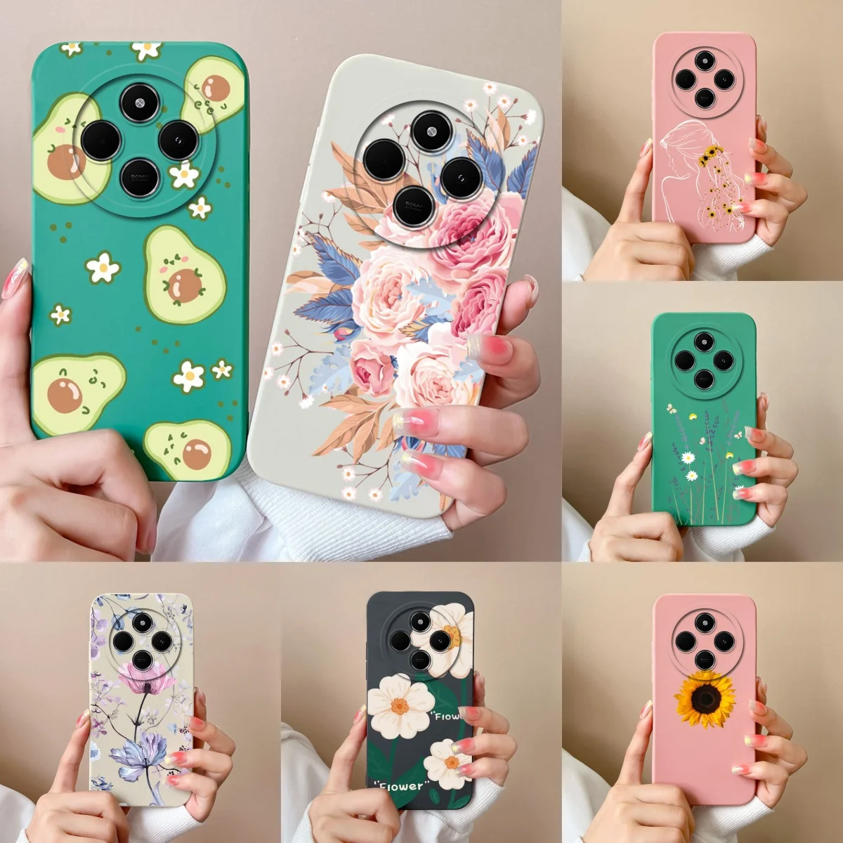 For Xiaomi Redmi 14C 4G Cases Rose Sunflower Avocado Antifouling Protective Drop-Resistant Bumper For Redmi 14 C redmi 14c Funda