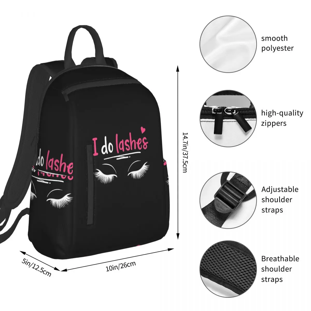 Lashes Eyelash Lash Artists Cosmetics Backpack Student BookBag Kids School Bag Laptop Shoulder Bags Boys Girls