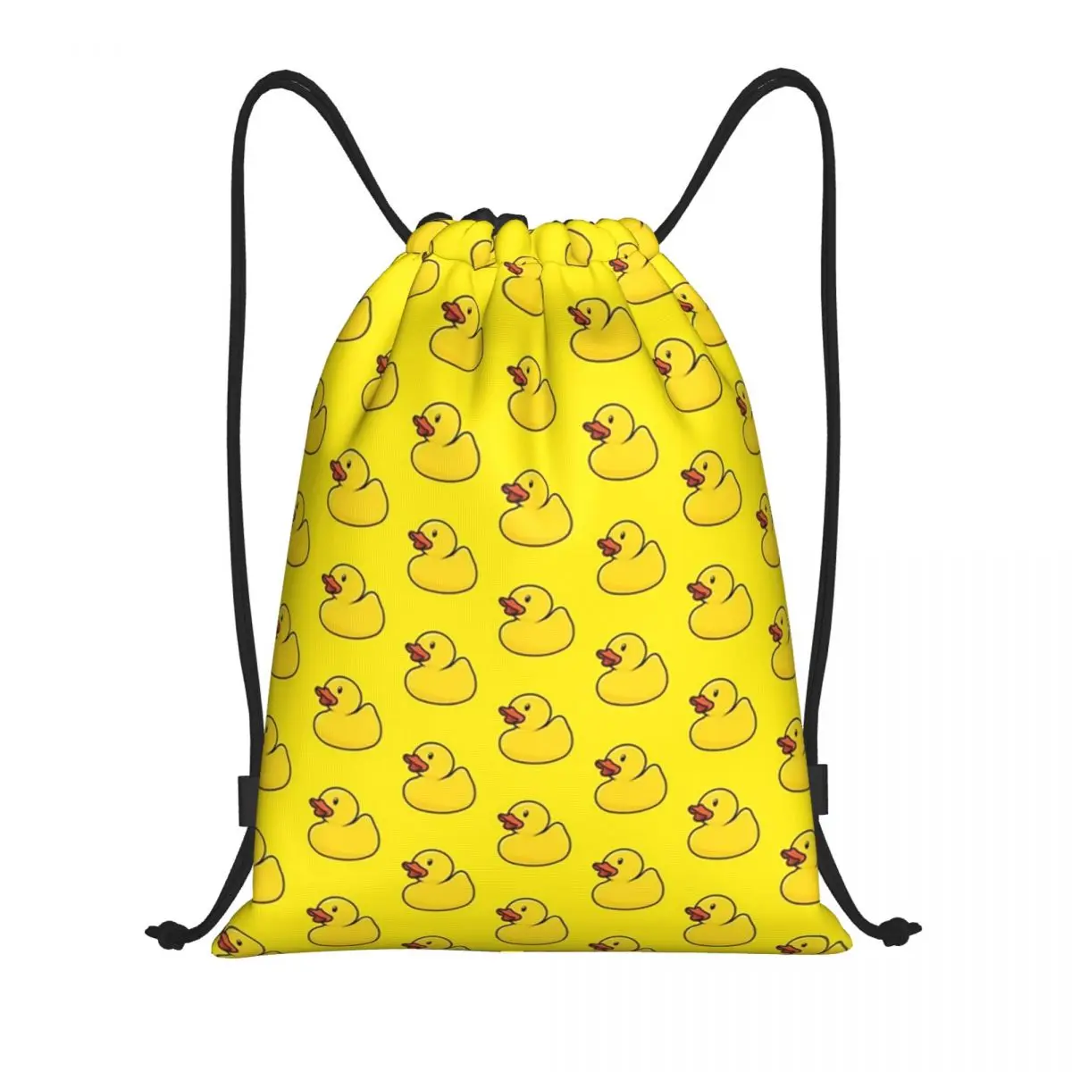 Custom Yellow Rubber Ducks Drawstring Backpack Women Men Gym Sport Sackpack Foldable Training Bag Sack