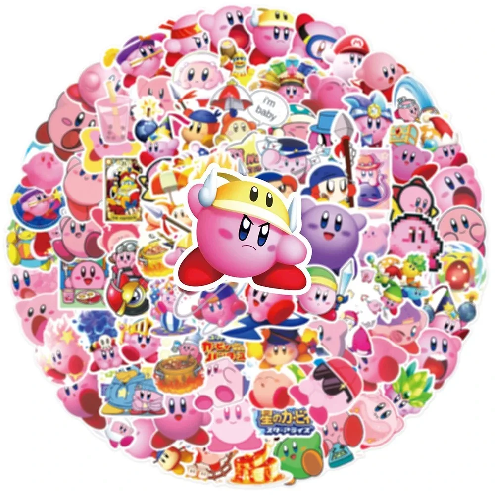 10/30/50/100PCS Game Kirby Stickers Kawaii Decals Classic Toy DIY Phone Luggage Guitar Car Cartoon Graffiti Sticker Kids Gift