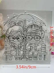 Custom Elderly Couple Transparent Silicone Rubber Stamp and Die Sheet Cling Scrapbooking DIY Cute Pattern Photo Album