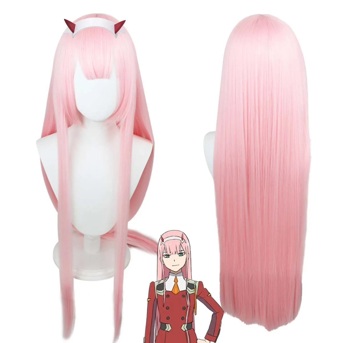

Аксессуары для косплея на Хэллоуин, розовые длинные аниме Darling in the Franxx Zero Two 002, парики для косплея