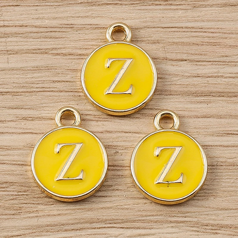 Tusember 20 Stück Alphabet-Anhänger Emaille A-Z 26 Buchstaben Charms für Schmuckherstellung DIY Armbänder Halsketten Ohrringe Bastelarbeiten – Detail 3