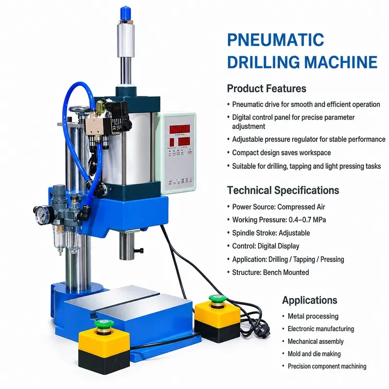 High Precision Pneumatic Riveting Machine 200kg Single Column Bench Press Small Punching Tool for Metal Working Industrial