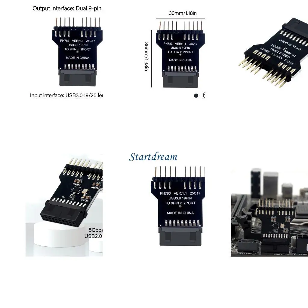 

Внутренний модуль расширения адаптера от 19 до двойного до 9PIN USB2.0 для компьютера K92C