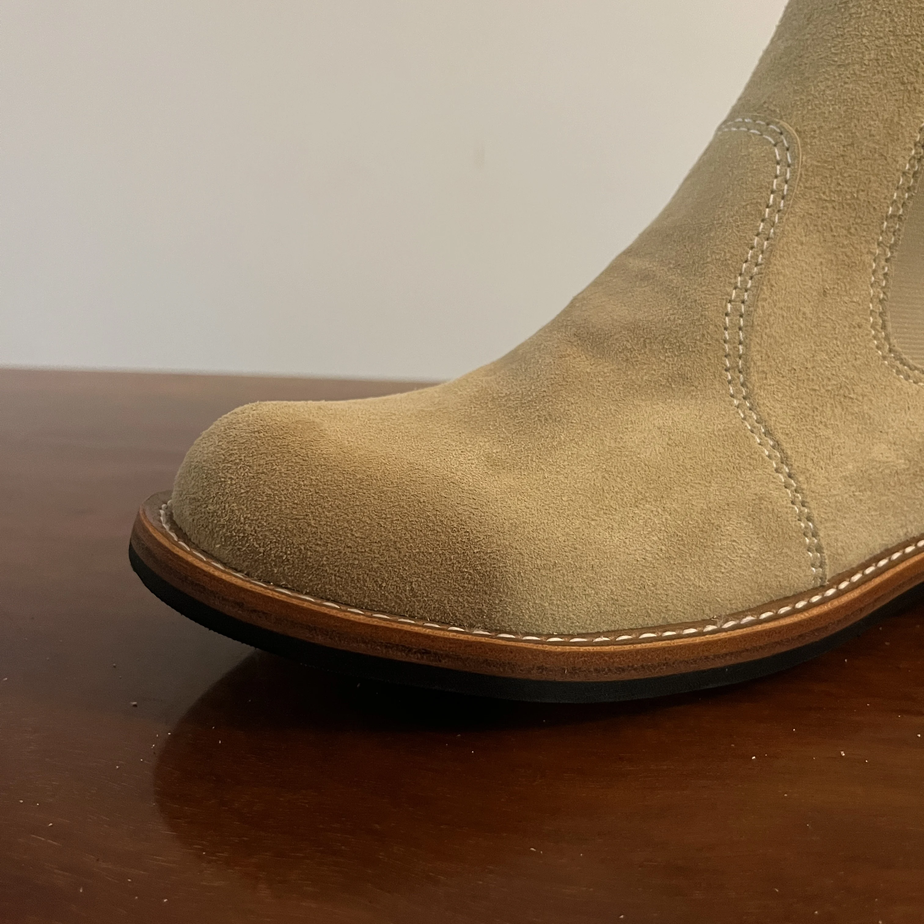 C66 RockCanRoll Full Size 35-52 Super Quality Genuine Italian Suede Cow Leather Handmade Goodyear Welted Beatle Chelsea Boot