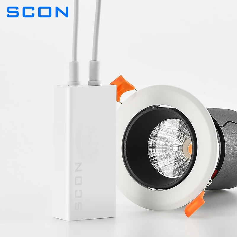 Imagem -04 - Scon-anti-reflexo Cob Led Recesso Spotlight Lâmpada do Teto 7w 12w Quadro Estreito Luzes de Parede de Lavagem Sala Downlight 110220v