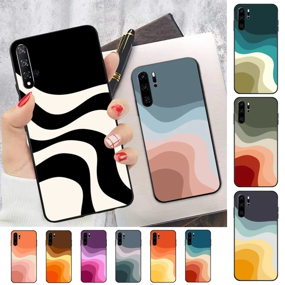 

Retro Style Waves Phone Case For Huawei P 8 9 10 20 30 40 50 Pro Lite Psmart Honor 10 lite 70 Mate 20lite