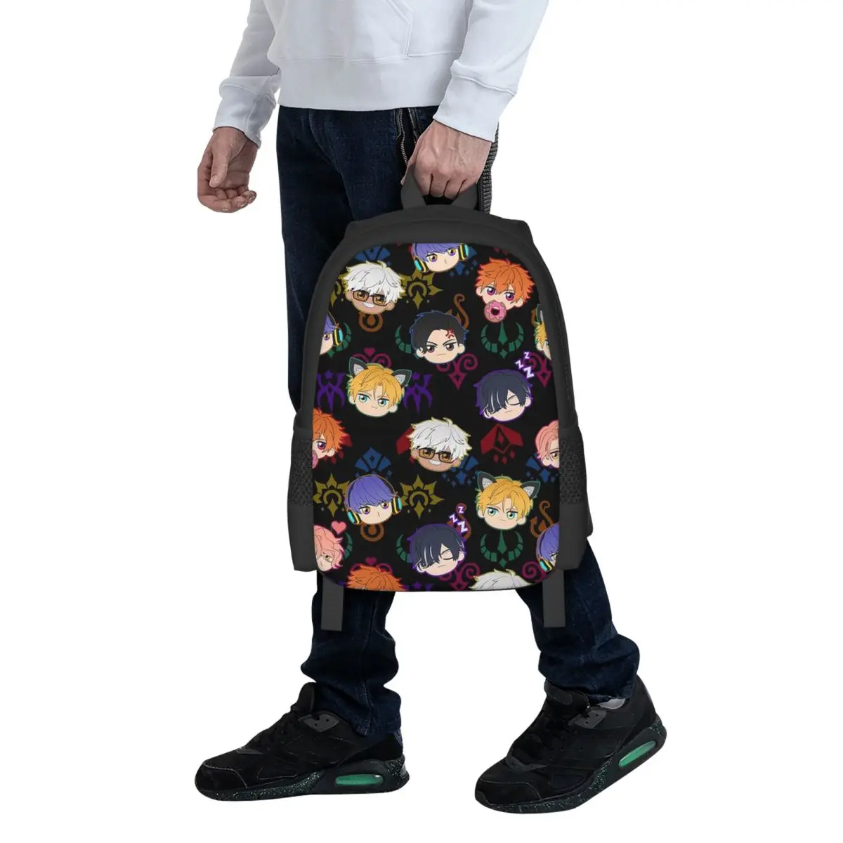 Obey Me - Demon Brothers Pattern Student Backpack School Bag Hiking Travel Daypack for Men Women Fashion Bookbag Shoulder Bags