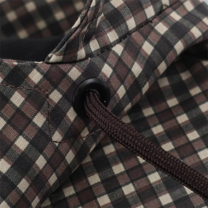 Damenmantel Langarm-Karo-Kapuzenjacke für Frauen 2026 Neue Mode Herbst Winter Lässige Schicke Damen-Oberbekleidung – Detail 11