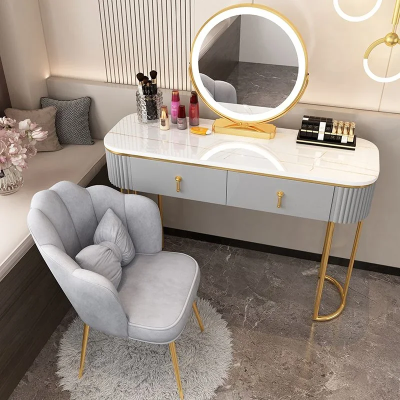 Light Luxury Dressing Table Simple Modern Makeup Tables for Small Family Vanity Desk Dressers for Bedroom Furniture with Mirror