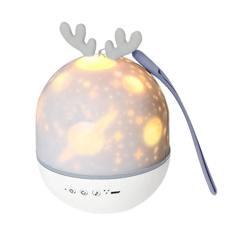 Birthday Gift Music USB Projector Night Light Music Box Universe Starry Sky Rotate LED Lamp Colorful Flashing Star To Kids