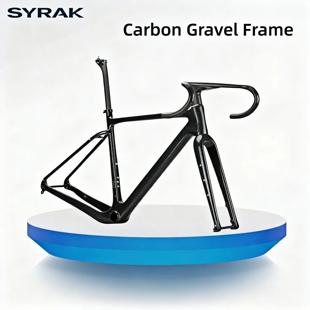 

SYRAK T1100 Carbon Gravel Frameset Disc Brake Internal Cable Routing Max Tire 700C*45C Compatible with Road Cyclocross Bikes