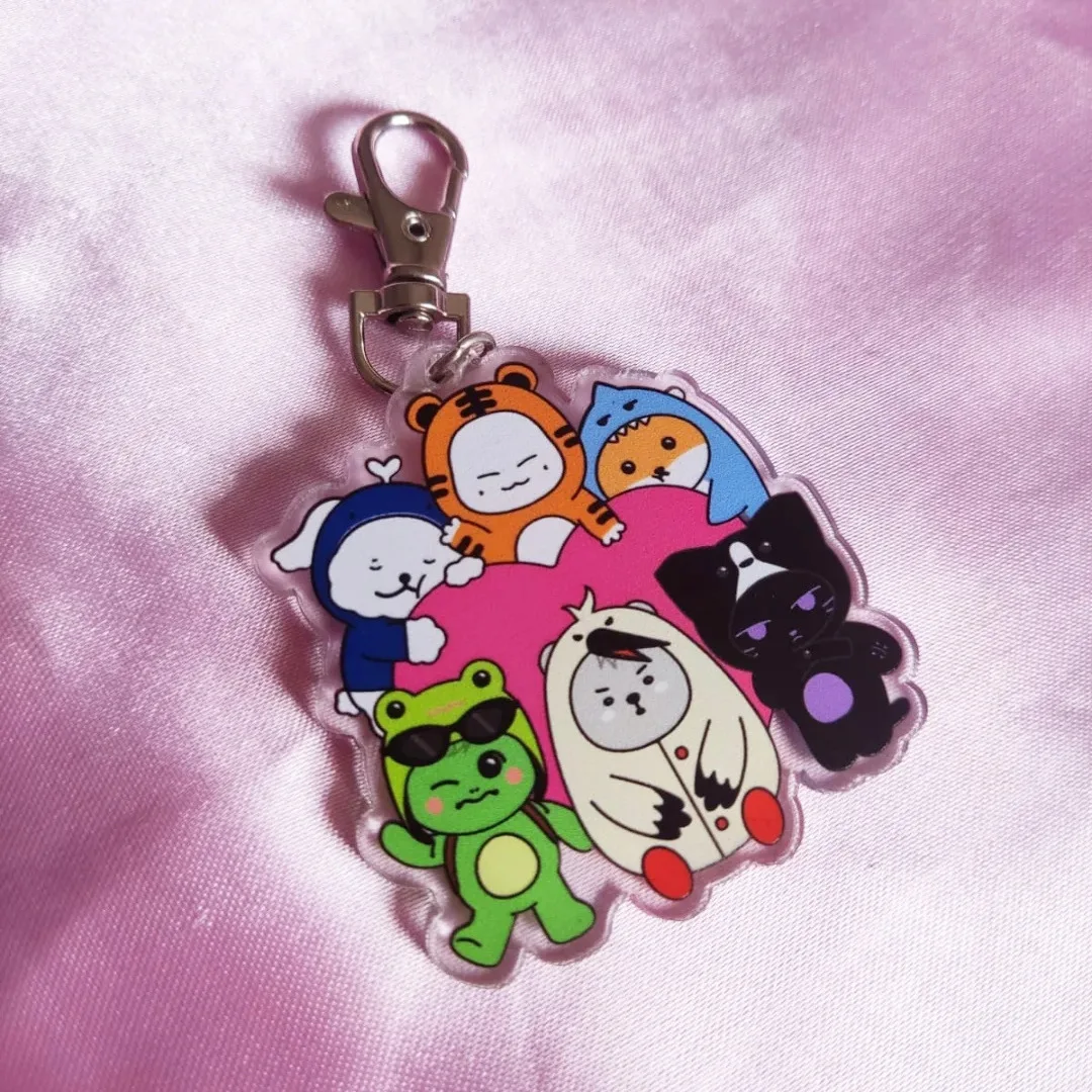 Kpop Idol MONSTA X Cartoon Acrylic Keychain Backpack Pendant Shownu I.M HyungWon MinHyuk Wonho Hoshi Minho Fans Gifts Collection