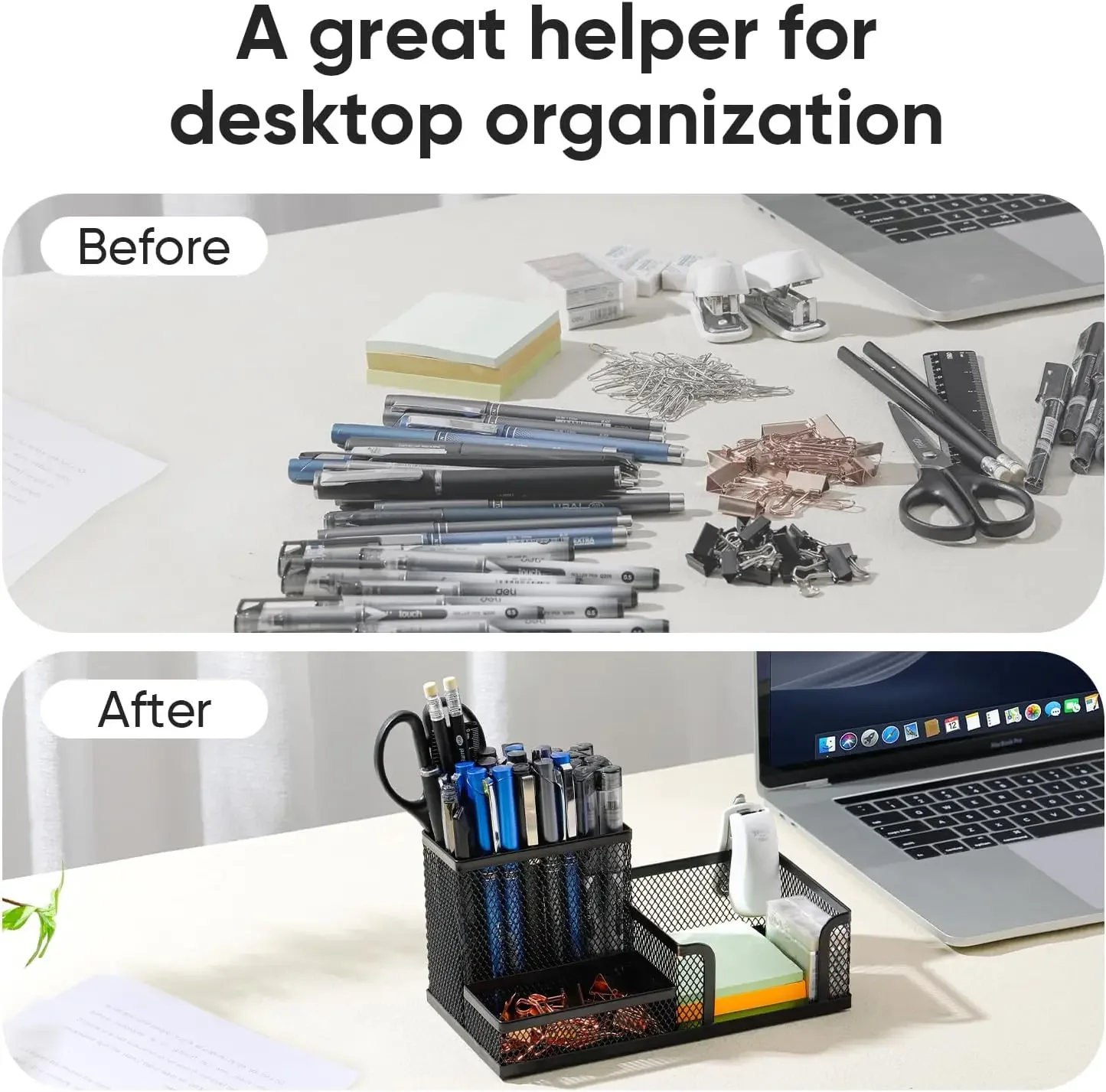 Multifuncional Desk Metal Mesh Pen Holder Organizer Office Supplies School Stationery Storage Case Pen Stand Desktop Accessories image 4