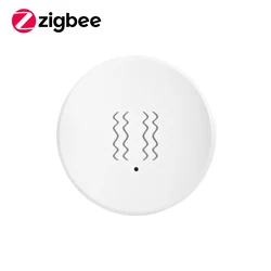 Zigbee Smart Vibration Sensor Detection Tuya Smart Life APP Note Real-Time Motion Shock Alarm History Record Work with Z2M