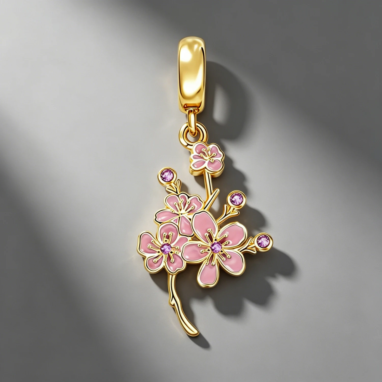 NEW 2026 Gold Plated Flower & Rose Charm Beads, Enamel Tulip Sakura Spacer Beads Fit Pandora Bracelet DIY Women Jewelry Gifts view 5