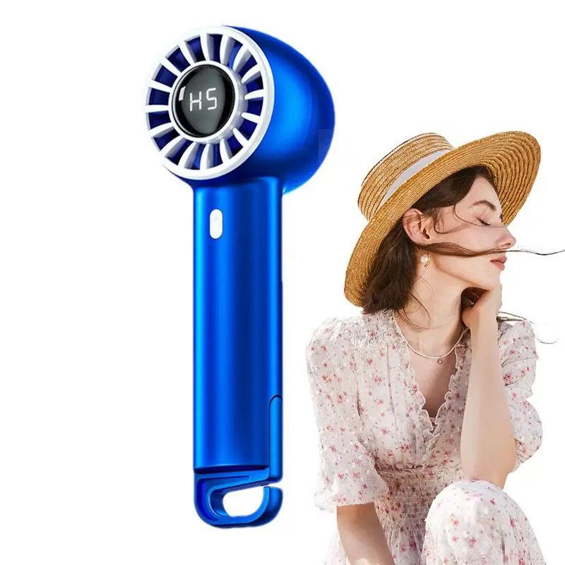 Mini Turbo Fan Handheld Rechargeable Cooling Fan USB Portable Cooling Device With Digital Display Quiet Travel Fan For Travel