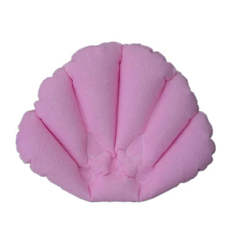 1PC Inflatable Bath Pillow With Suction Cups Soft Spa Neck Support Pillow Bathtub Fan-shaped Cushion Bathing Accessories