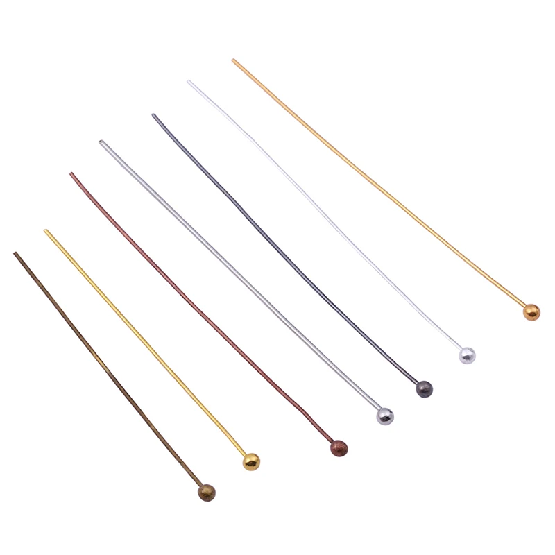 200 Teile/los 10-50mm Flachkopf Kugelkopf Auge Kopf Pins Anschlüsse für Halskette Anhänger DIY Schmuck Machen Zubehör Liefert – Detail 5