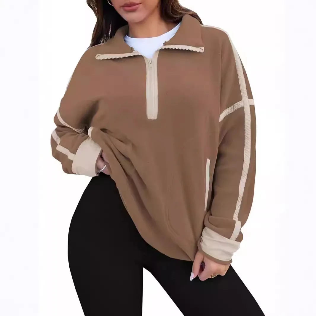 

Women's Zip Hoodie Long Sve Pullover Casual Sweatirt Collar Sportswear Comfortable Faionable Streetwear