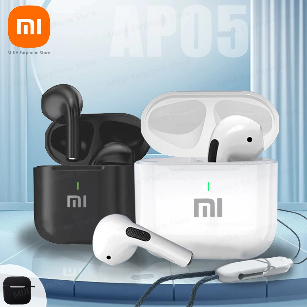 XIAOMI kablosuz kulak kulaklık AP05 HiFi Stereo ses kulaklık Buds5 Bluetooth5.3 Android iOS için silikon kılıf ile kulaklık