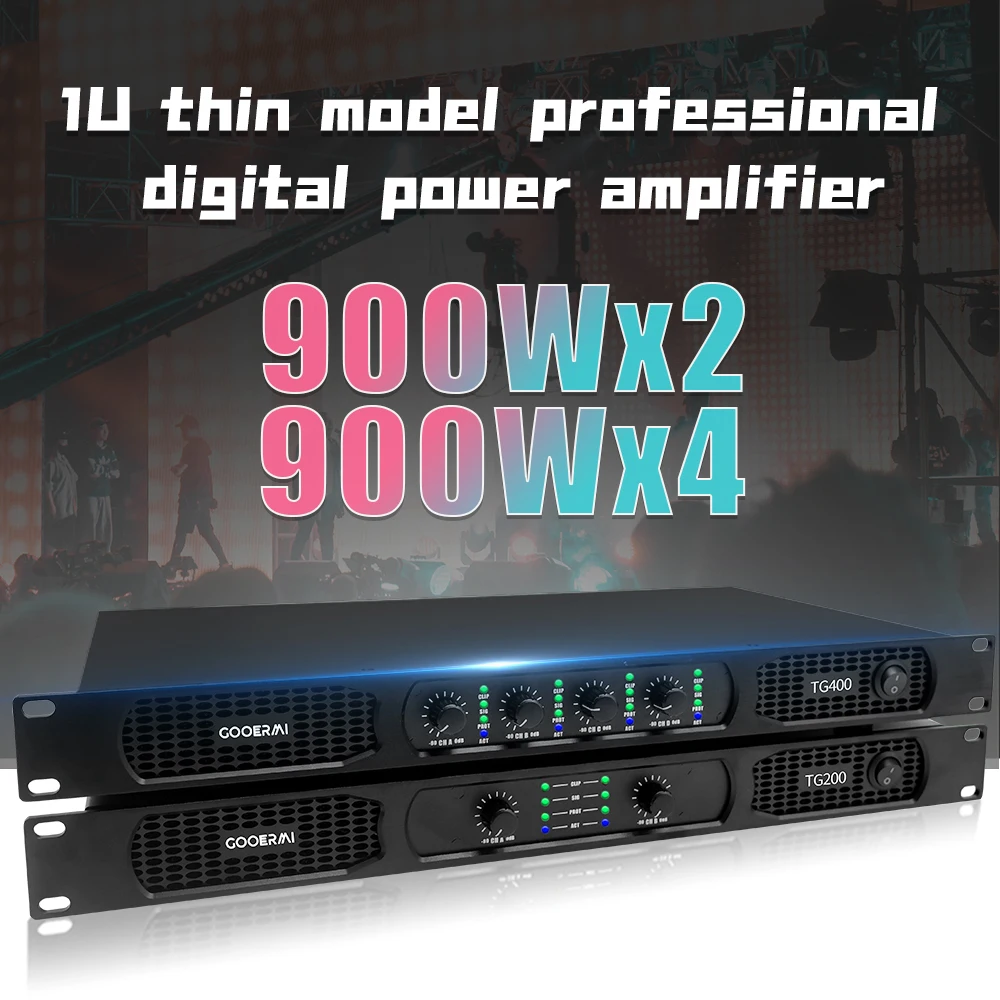 Senmi 2/4 Channel Professional Digital Power Amplifier With power Switch Volume Adjustment Knob For Speaker Stage