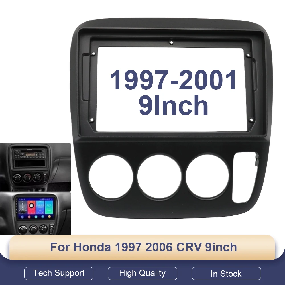 2Din for Honda 1997 2006 CRV 9inch Radio Android Stereo Frame Panel Fascia Dashboard Audio Multimedia Screen Video Cable Harness