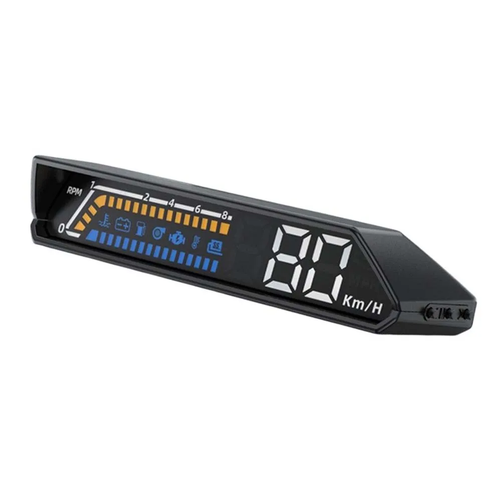 For OBD2 Car Head Up Display HUD Gauge Black Car Dashboard Dual-screen Linkage Universality 12V For Car Dashboard