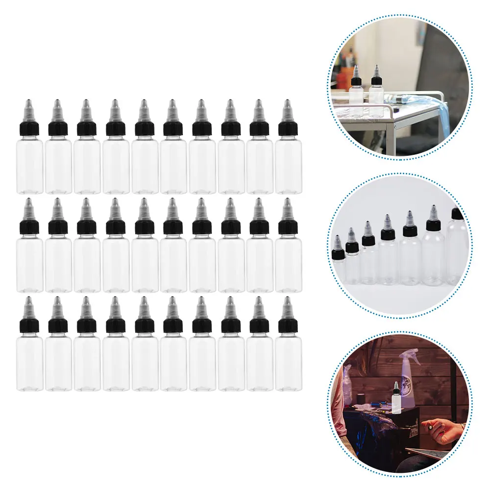 30 Stuks Squeeze Pigment Flessen 30Ml Huisdier Clear Breeuwen Flessen Voor Diy Ambachten Tattoo Supply Hervulbare Plastic Extrusie