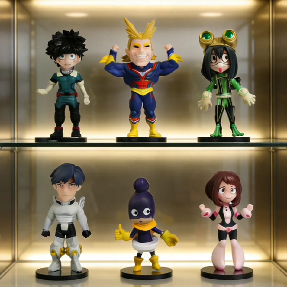 En Stock, Nuevo y Popular, My Hero Academia, 6 Piezas, Estilo Q, Midoriya Izuku, Bakugo Katsuki, Tsuyu Asui, Figura Decorativa de Pie