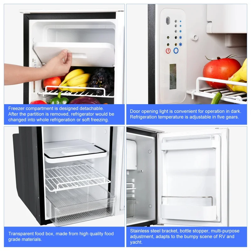 Heavy Duty Portable Car Fridge Freezer Compressor Cooler 12V 24V Home Office SUV Camping Parts