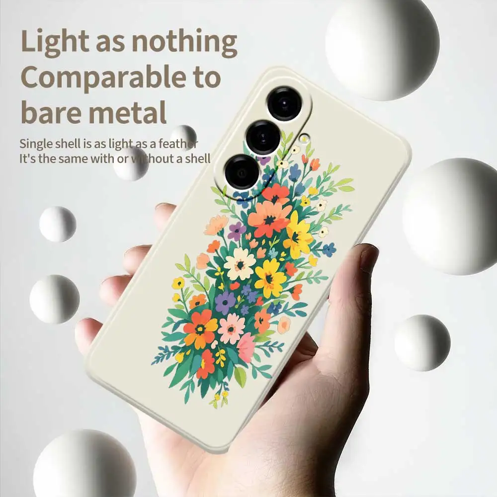 Colorful Flower Phone Cases For Samsung Galaxy S25 S24 S23 S22 S21 S20 Ultra Plus S10Plus S24FE S23FE S22FE S21FE S20FE Cover