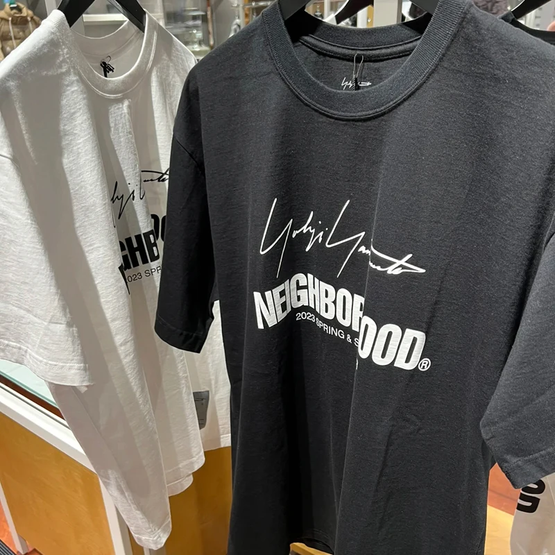 New High Quality Comfortable 100% Cotton NBHD Short-sleeved Top Letter Printing Casual Simple Men Women NEIGHBORHOOD T-shirt