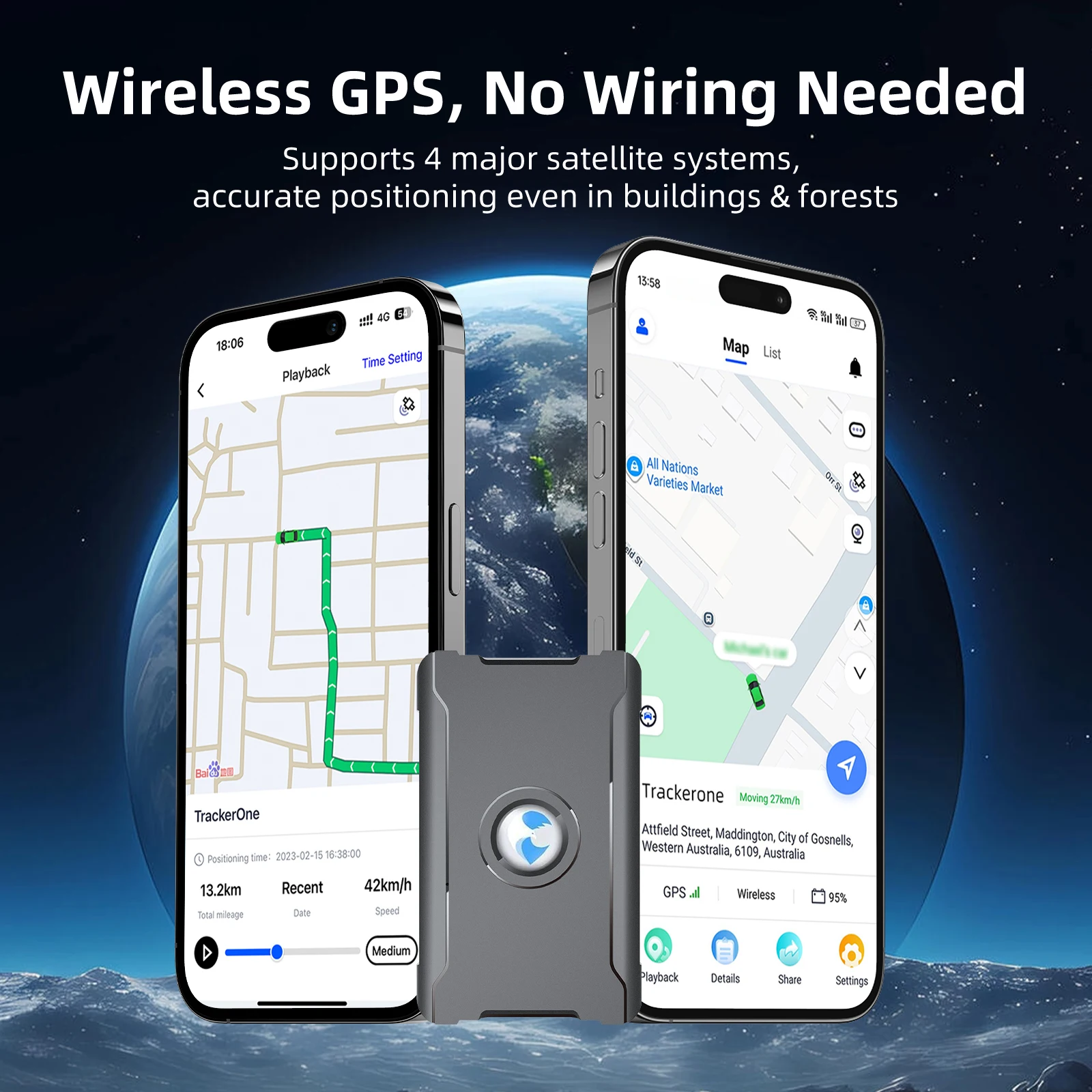 Car Waterproof GPS Tracker 6000mAh Battery Magnet IP67 Real-Time 30 Days Subscription Required With Free SIM Card
