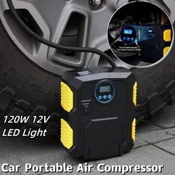 12V LCD Digital Display Car Tire Inflator Portable Air Compressor Pump with LED Light  For Car Motorcycles Bicycles